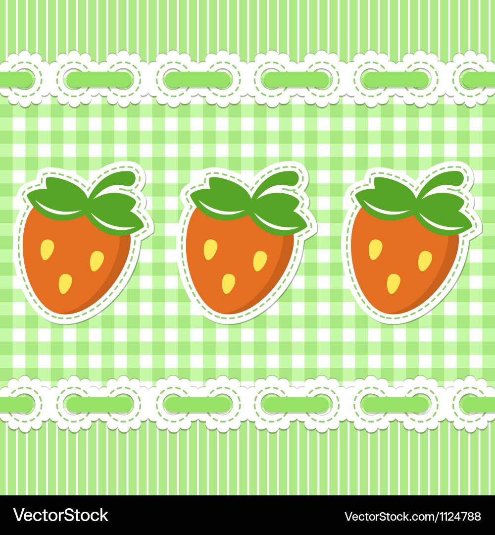 Strawberry Gingham Check Pattern vector image