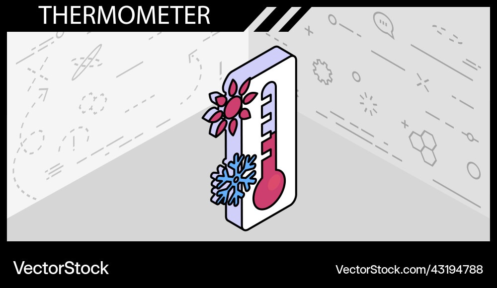 Thermometer isometric design icon web 3d Thermometer isometric design icon web 3d vector image