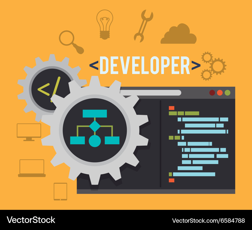 Web developer design vector image