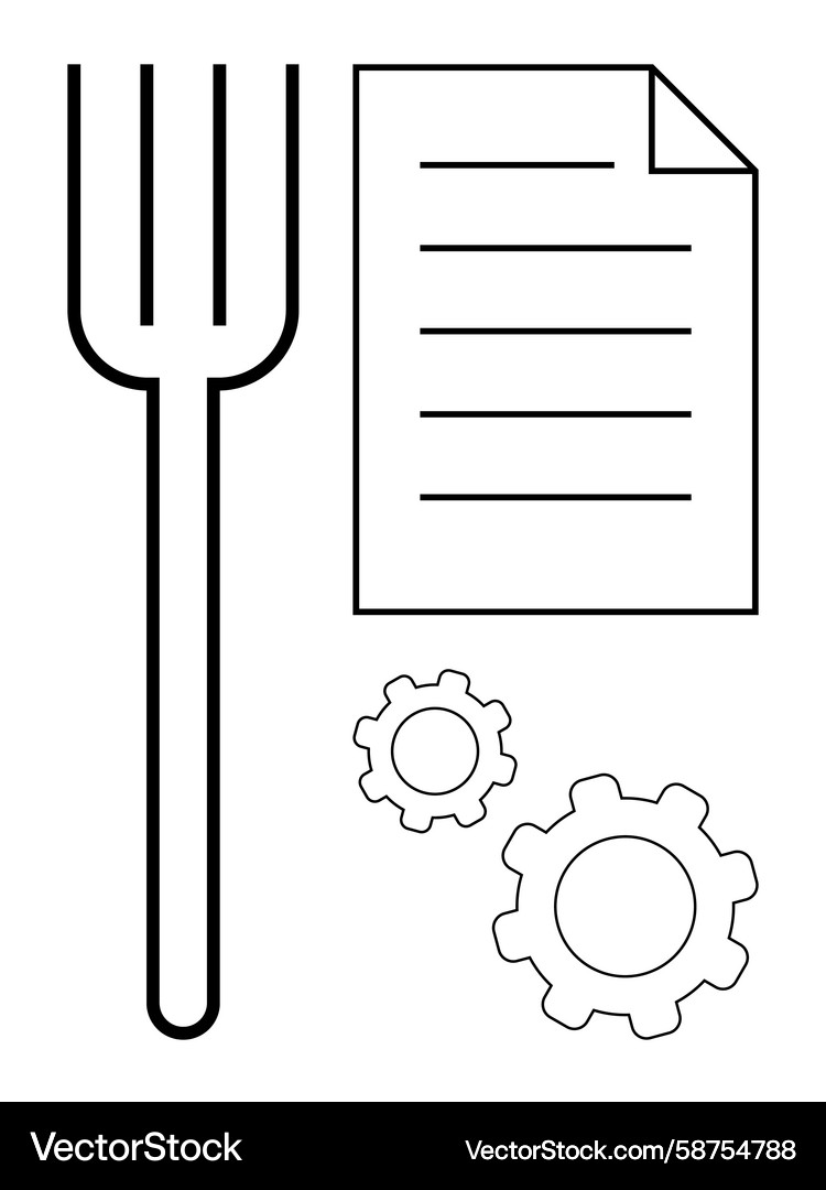 Work System Gears & Fork Vector Image