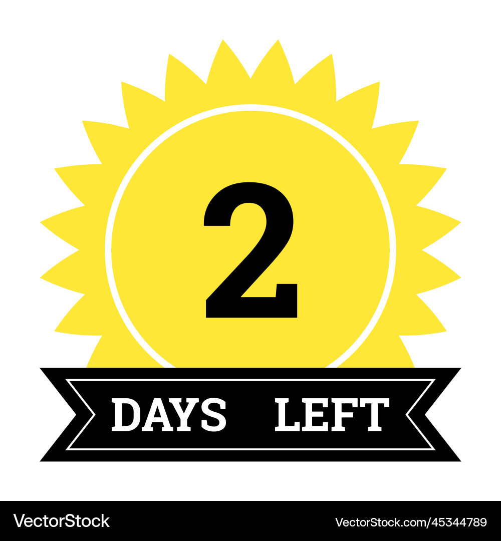 2 Days Left Countdown Timer vector image