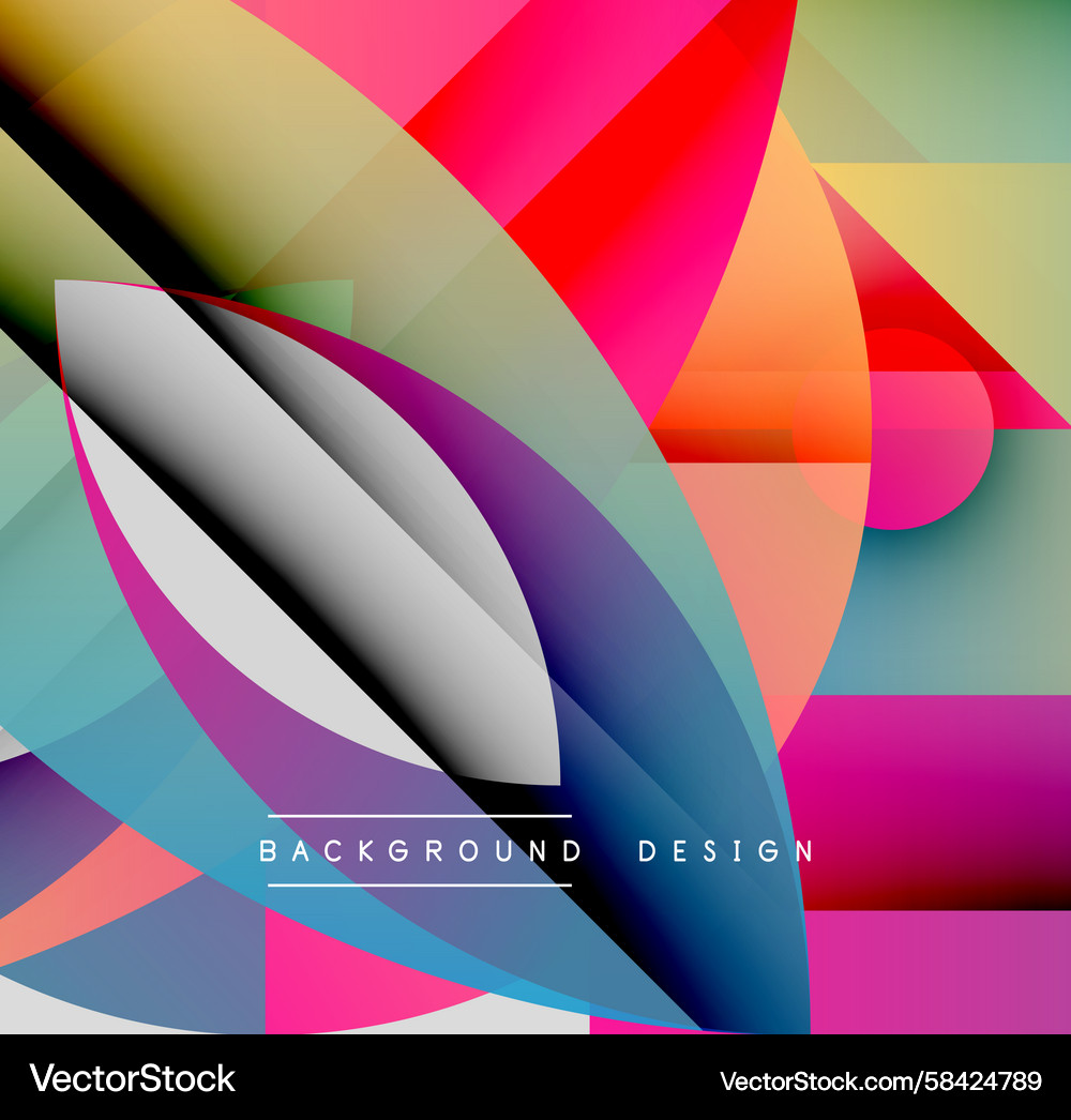 Abstract colorful shapes overlap creating dynamic Vector Image