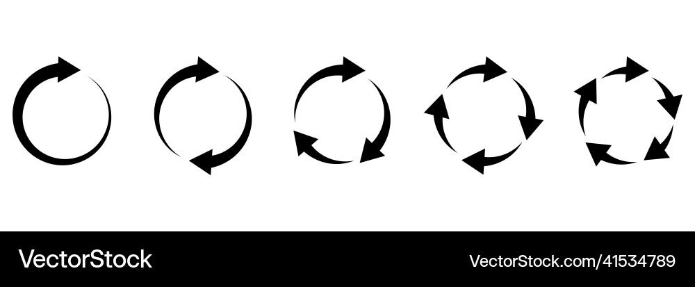 Black circular arrows arrow icon web ui Black circular arrows arrow icon web ui vector image