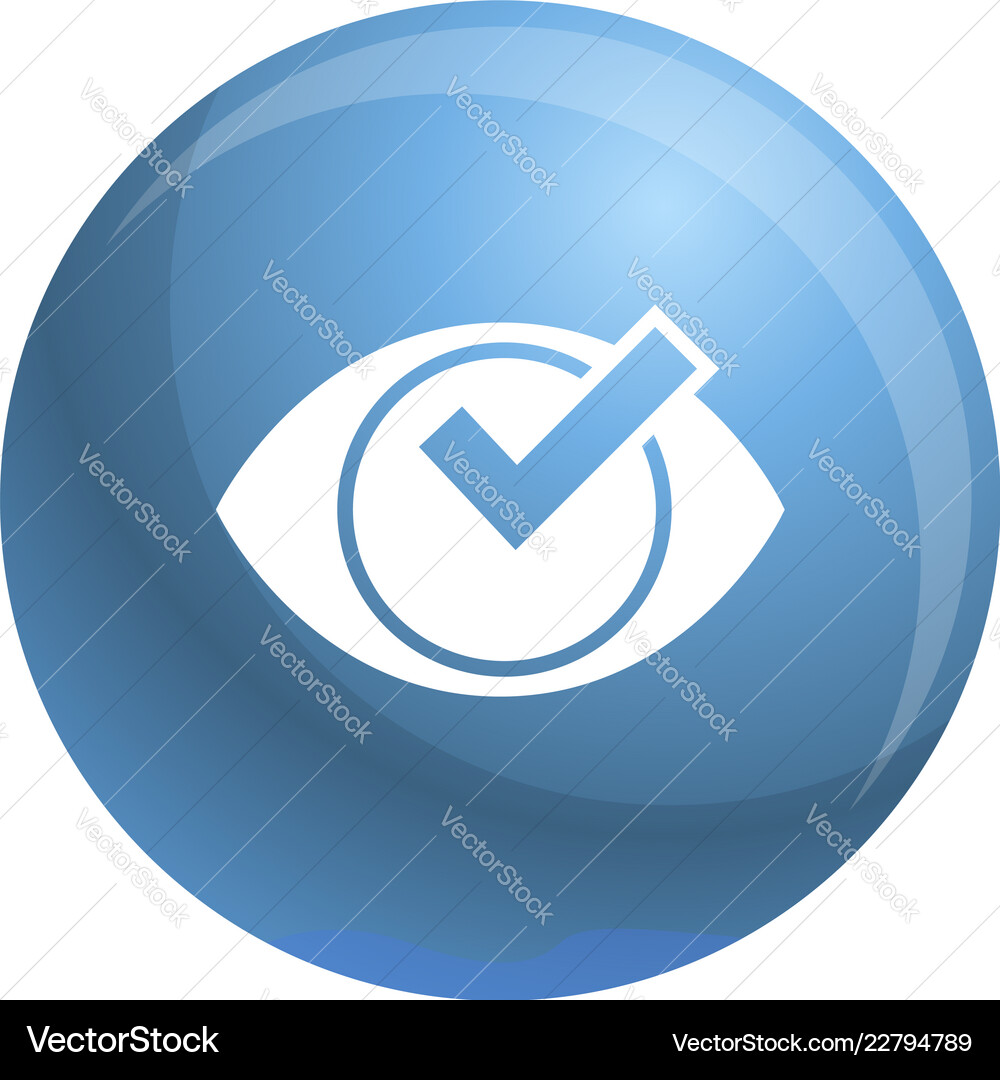 Check eye list icon simple style Check eye list icon simple style Vector Image