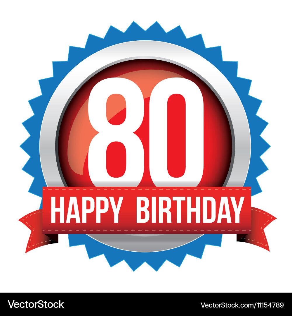 Eighty Years Birthday Celebration Vector Image