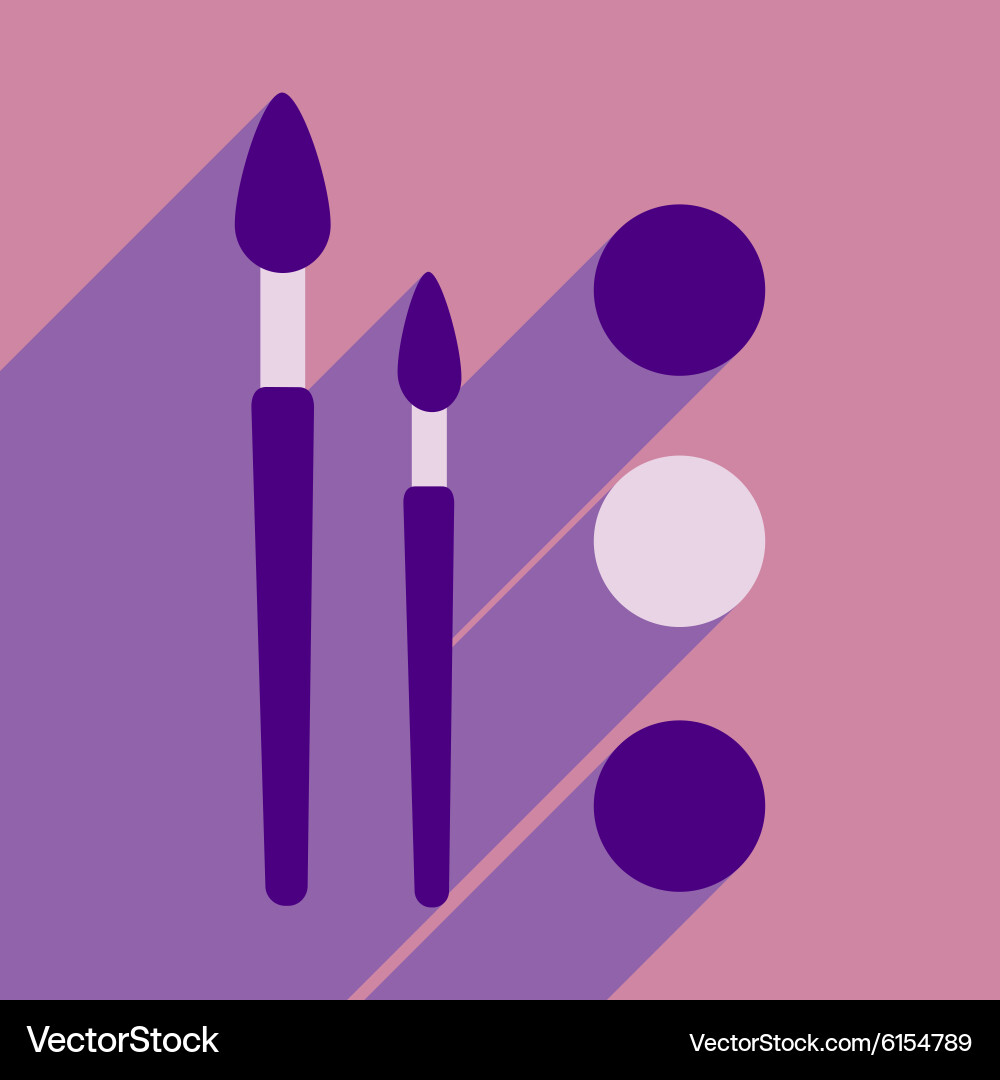 Flat with shadow icon and mobile application brush Vector Image