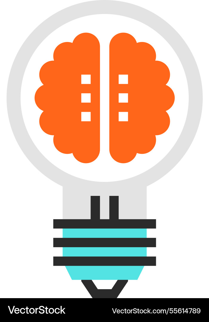Learn to think flat line web icon concept Learn to think flat line web icon concept vector image