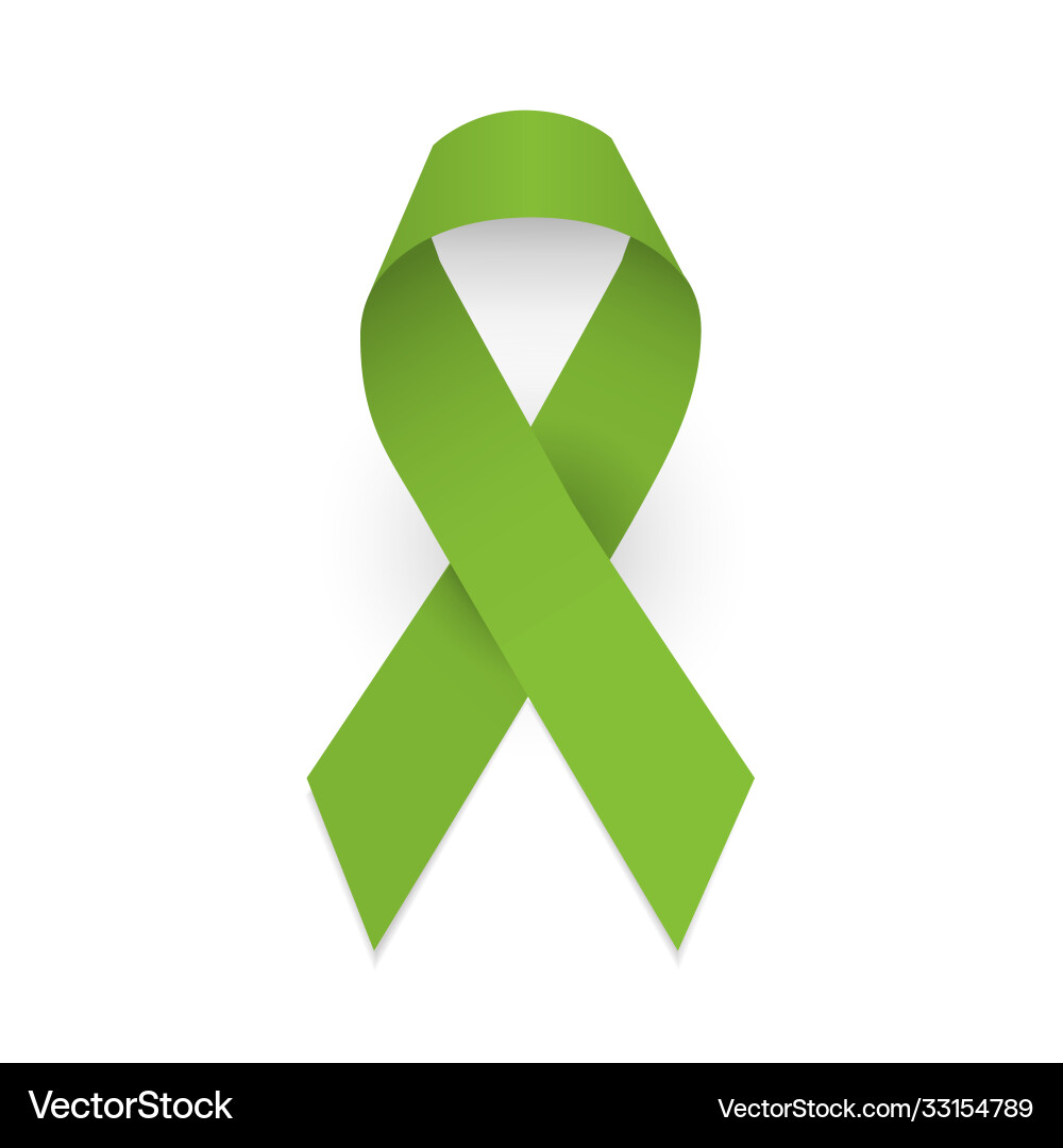 Lime Awareness Ribbon vector image