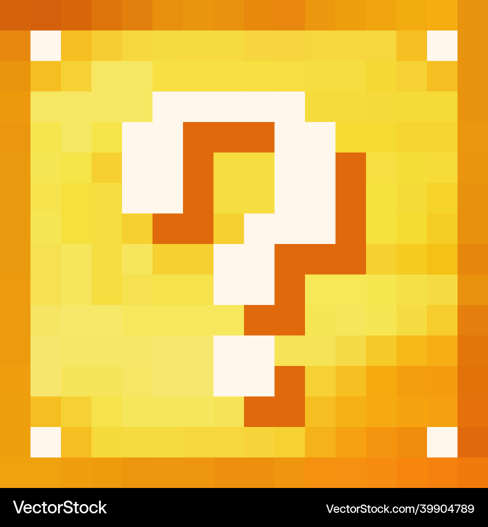 Lucky block question box color pixel royalty free vector
