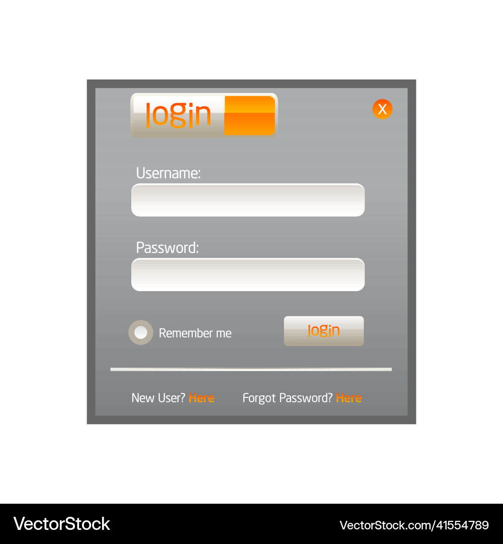 Modern creative login form template web button Modern creative login form template web button vector image