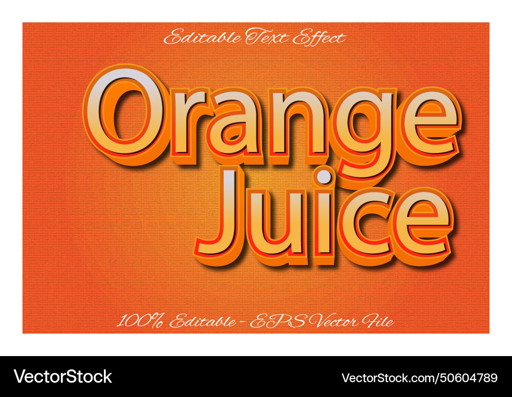 Orange editable text effect 3d emboss style design Orange editable text effect 3d emboss style design Vector Image