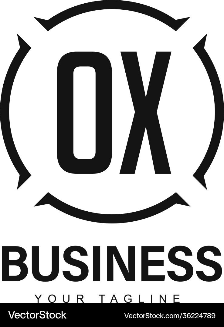 Ox initial a logo design with abstract style Ox initial a logo design with abstract style vector image