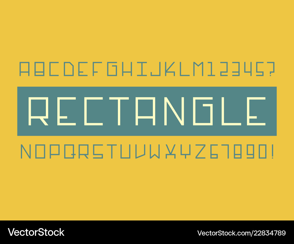 Rectangle font alphabet Vector Image