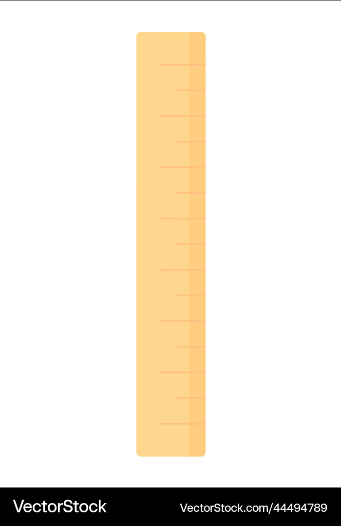 Ruler semi flat color object Ruler semi flat color object vector image