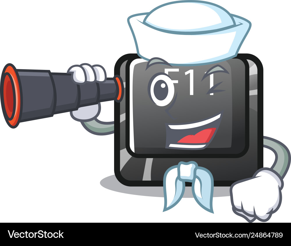 Sailor with binocular button f11 isolated vector image