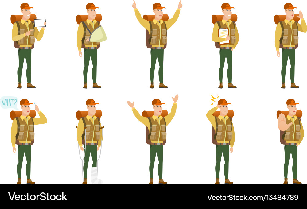 Set of traveler characters Set of traveler characters vector image