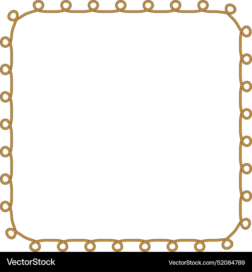 Square rope frame isolated on white background Vector Image