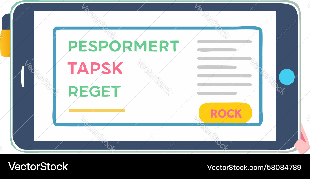 Tablet Data Form Interface Vector Image