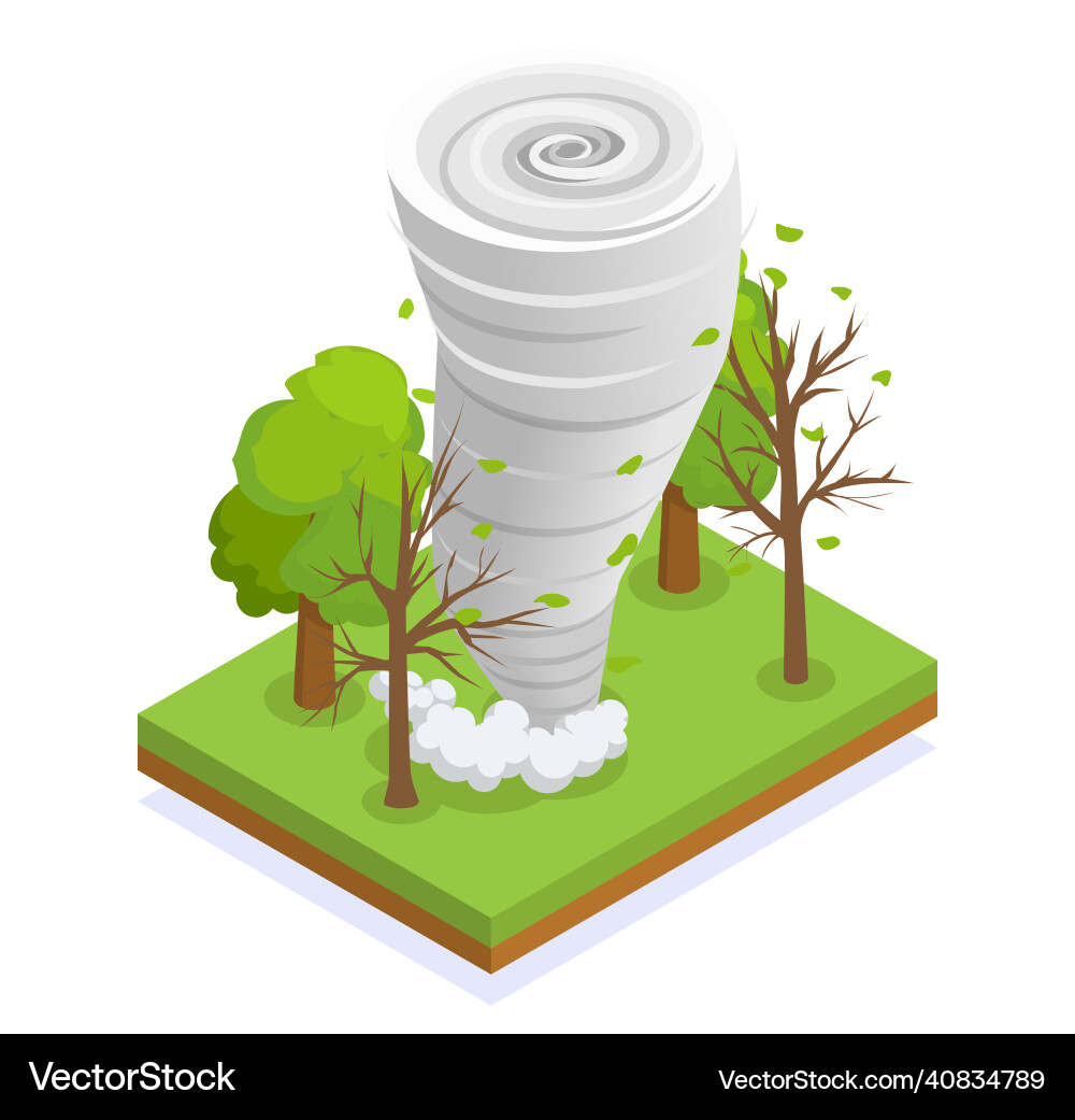 Tornado isometric composition Royalty Free Vector Image