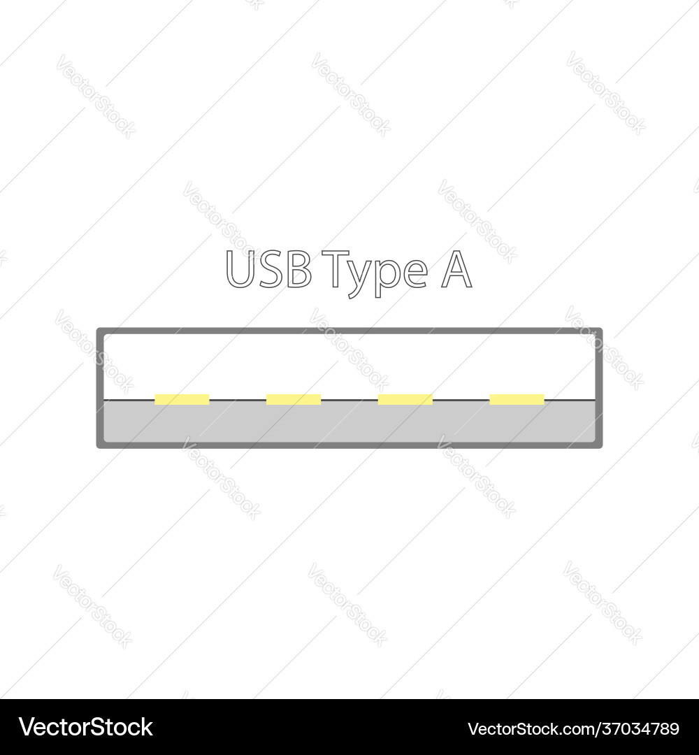 Usb connector in a simple design with gold Usb connector in a simple design with gold vector image