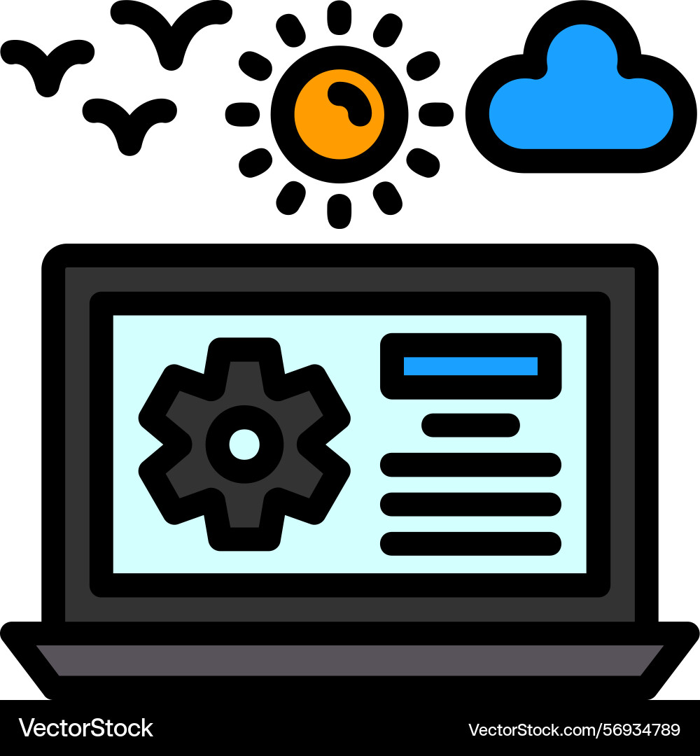 Work in progress line filled style icon design vector image