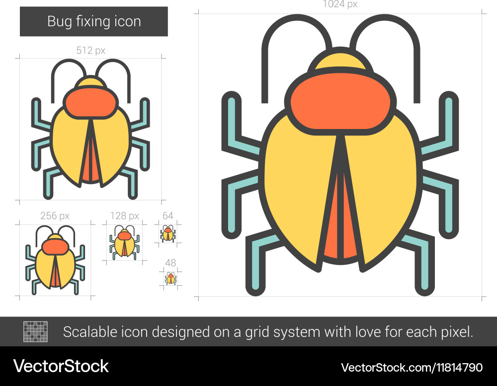 Bug fixing line icon vector image