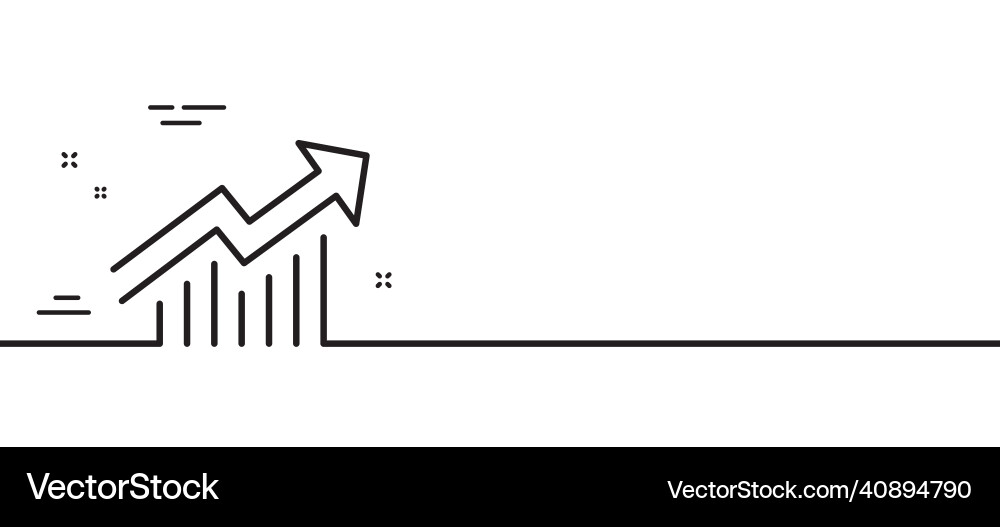 Chart line icon report graph sign minimal Vector Image