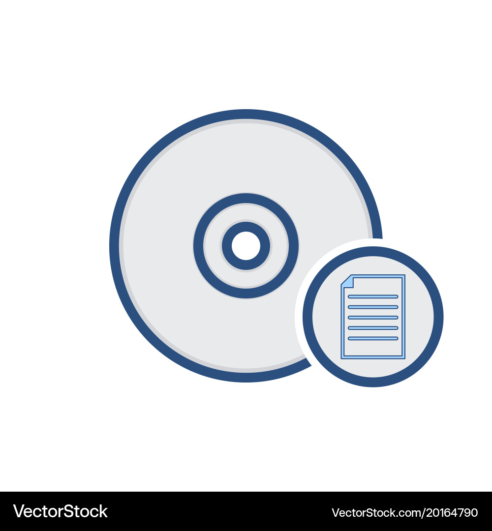 Compact disk document drive file storage icon vector image