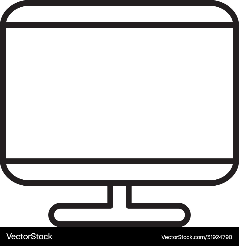 Computer monitor icon line style Computer monitor icon line style vector image