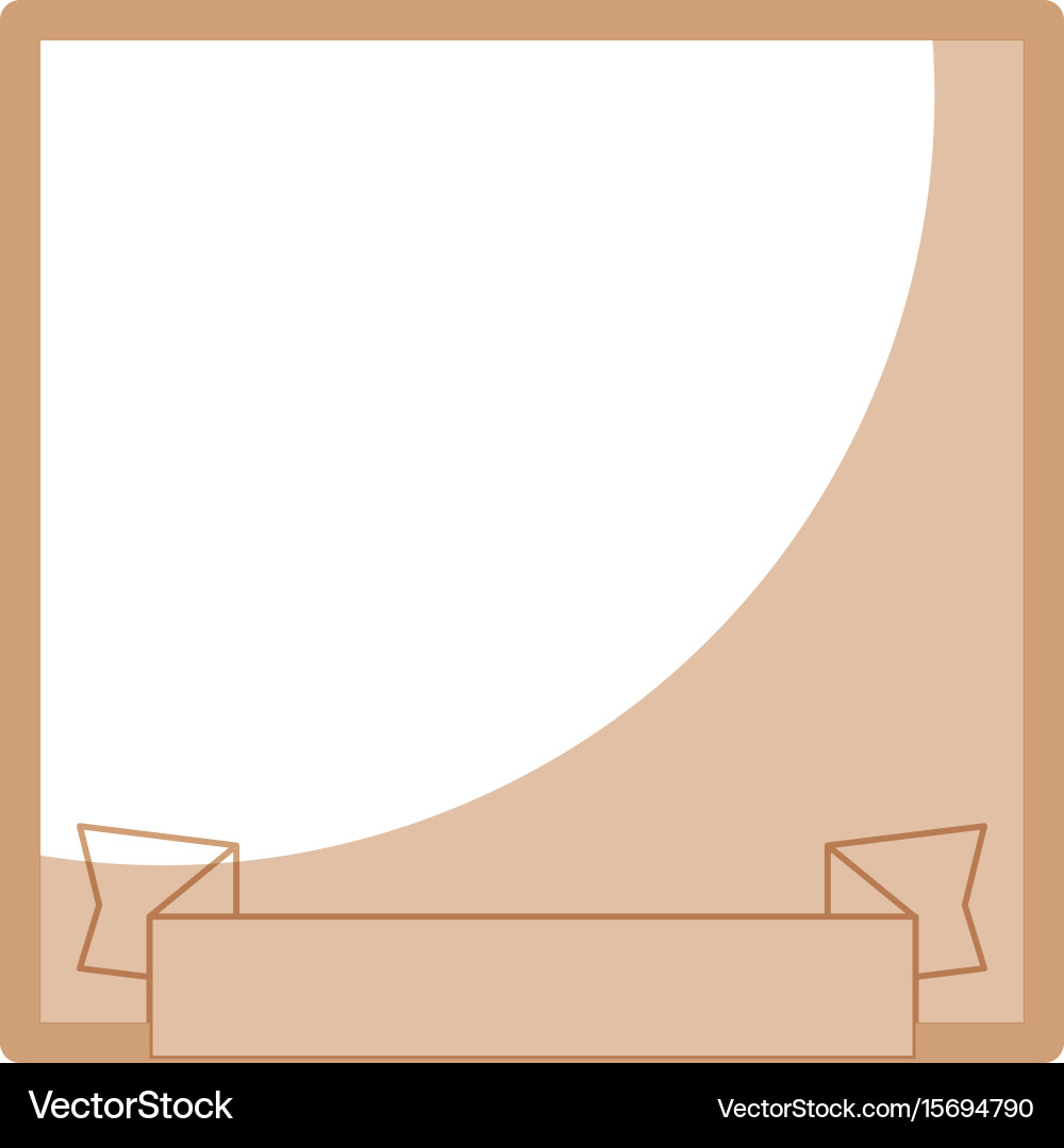Decorative frame with ribbon icon Vector Image