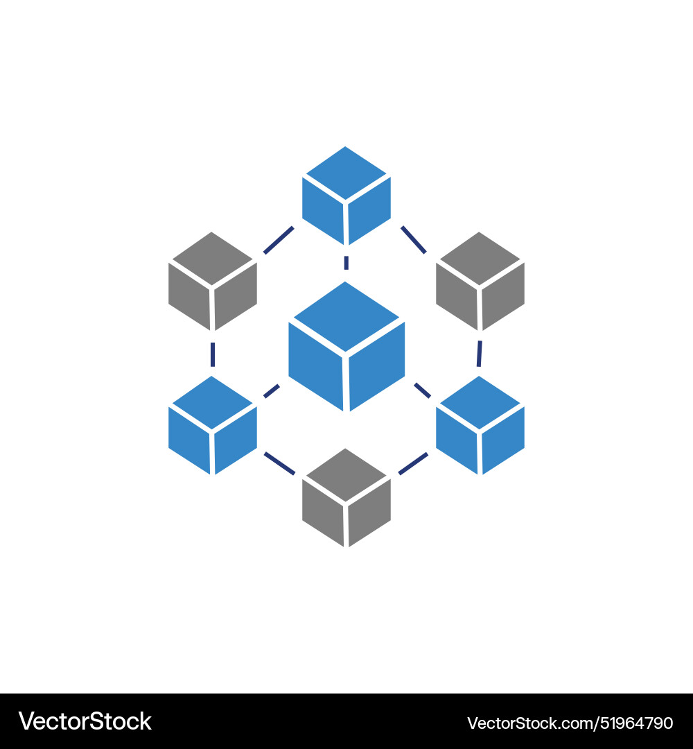 Flat blockchain icon symbol Flat blockchain icon symbol Vector Image