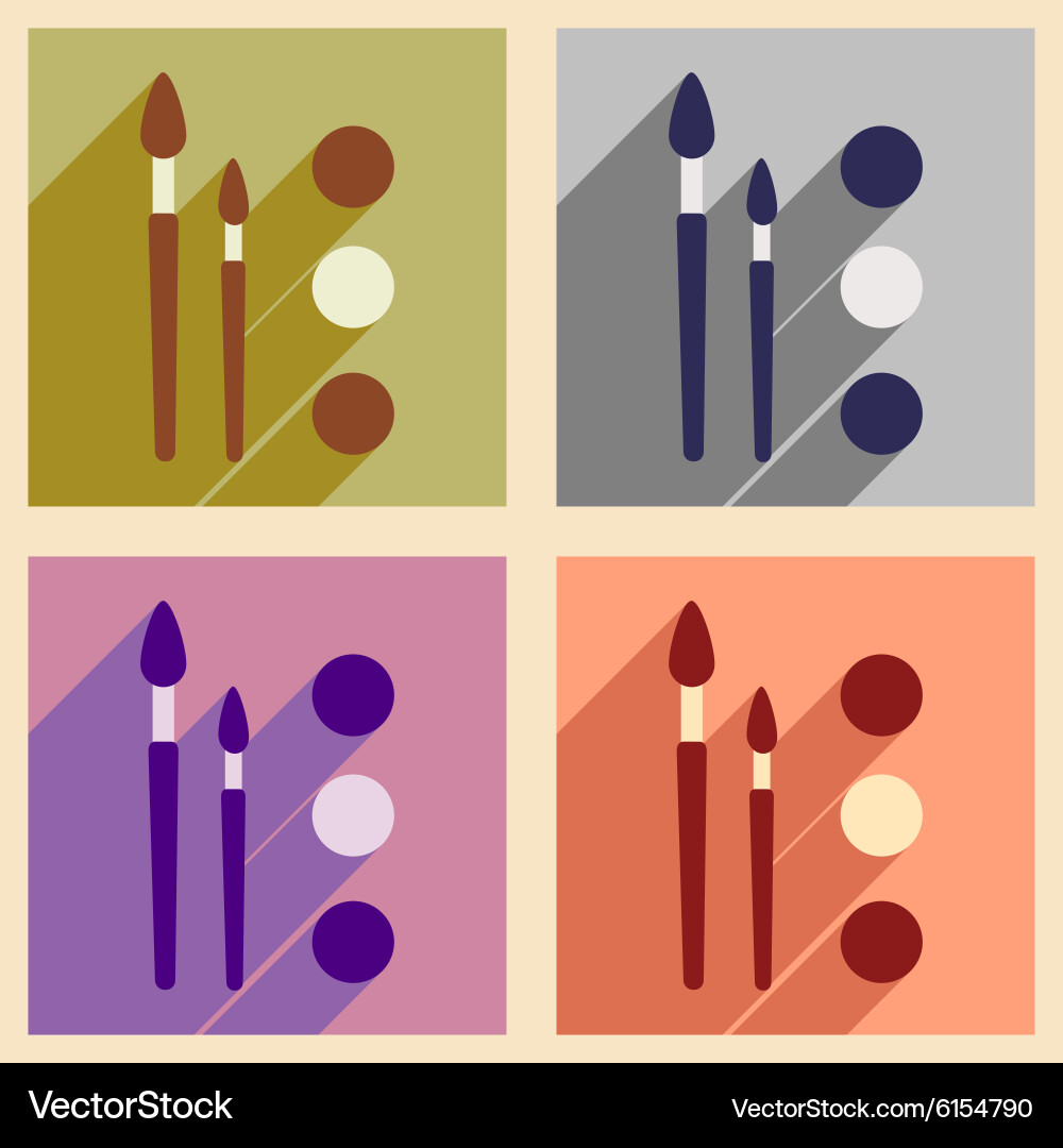 Flat with shadow concept and mobile application vector image
