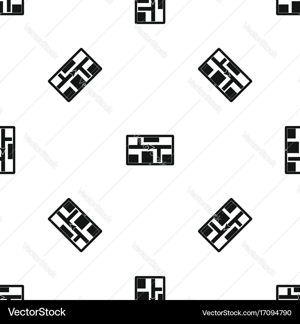 Gps navigation pattern seamless black Vector Image