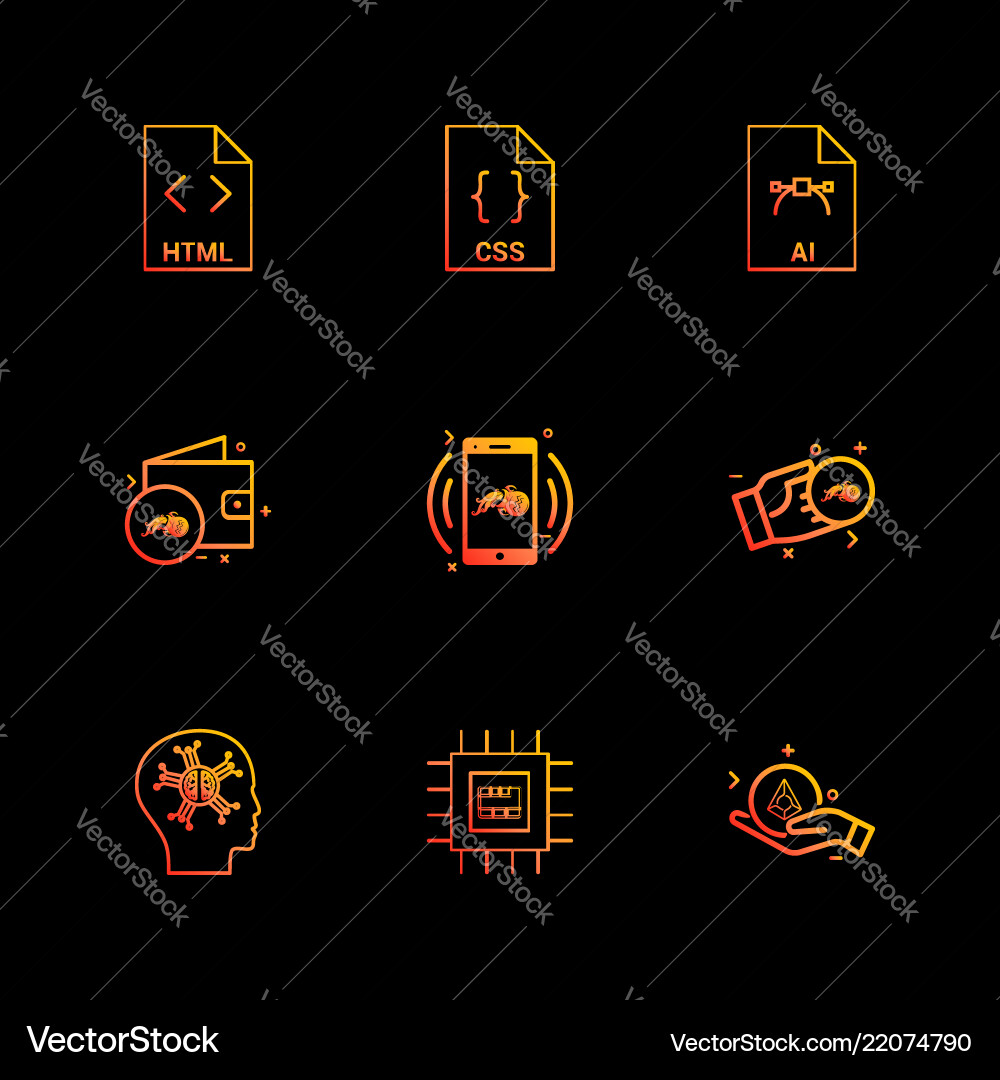 Html css ai wallet mobile crypto currency vector image