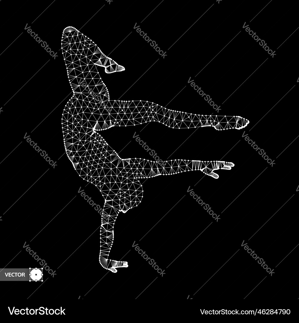 Man is posing and dancing a dancer performs Vector Image