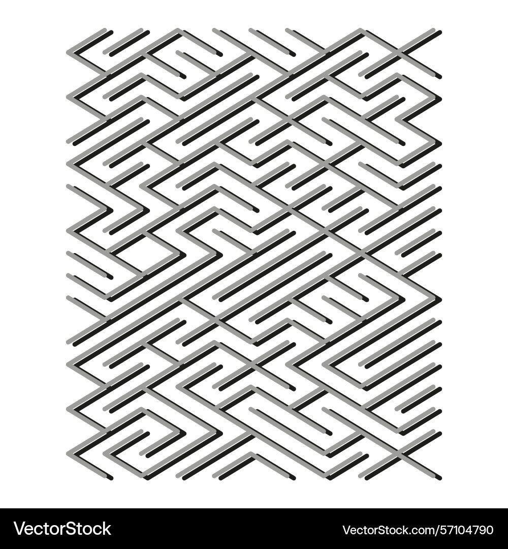 Maze path icon abstract labyrinth complex black Vector Image