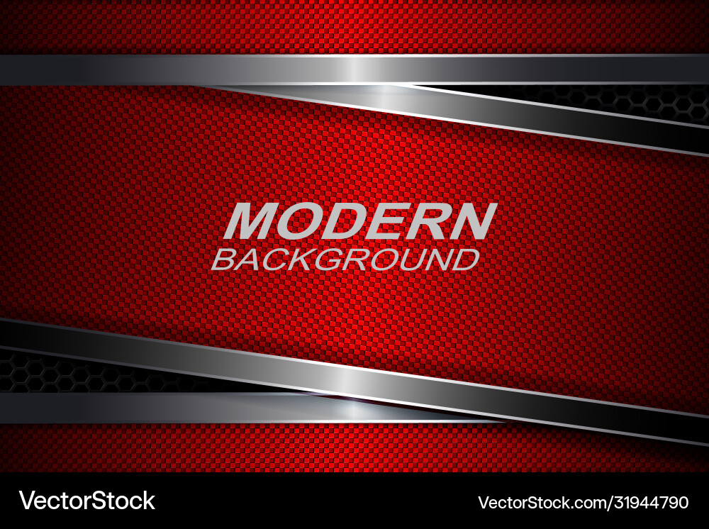 Mesh design with red textured frames metallic Vector Image