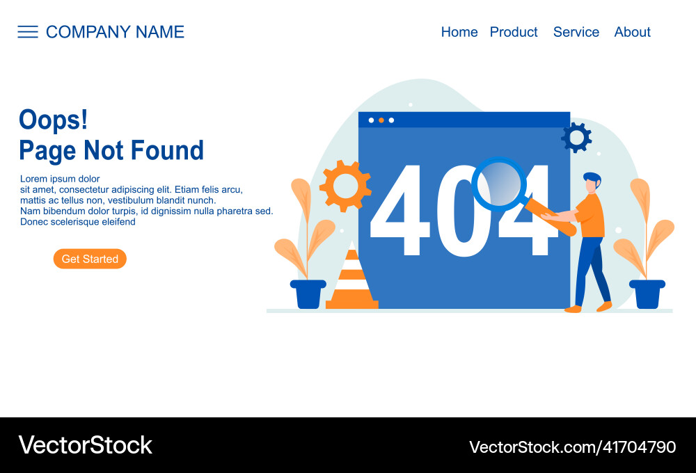 Page not found metaphor error 404 creative Page not found metaphor error 404 creative Vector Image