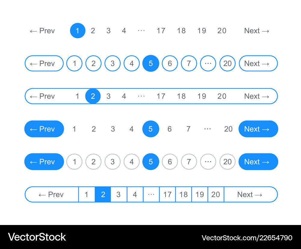 Pagination Bar Seite Navigation Web-Tasten Pagination Bar Seite Navigation Web-Tasten vektorbild