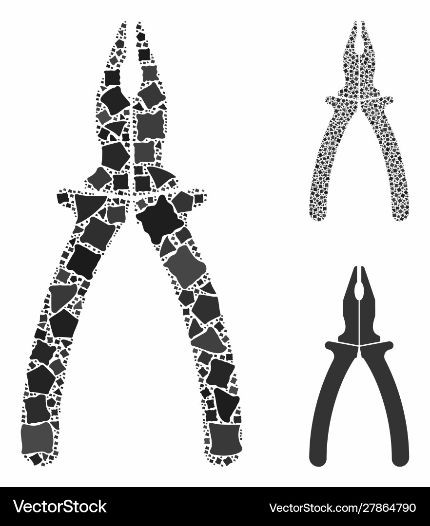 Pliers composition icon bumpy elements Pliers composition icon bumpy elements vector image