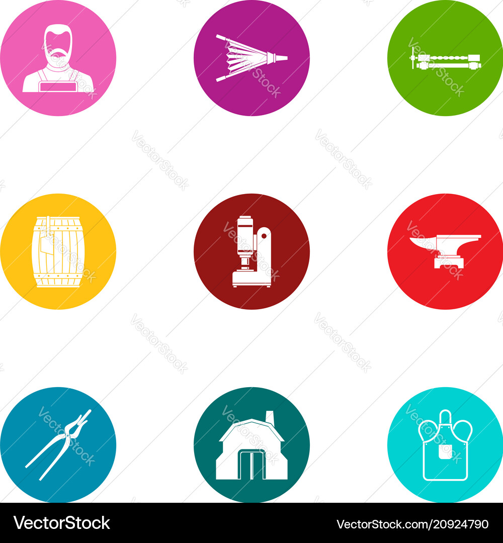 Plot icons set flat style Vector Image
