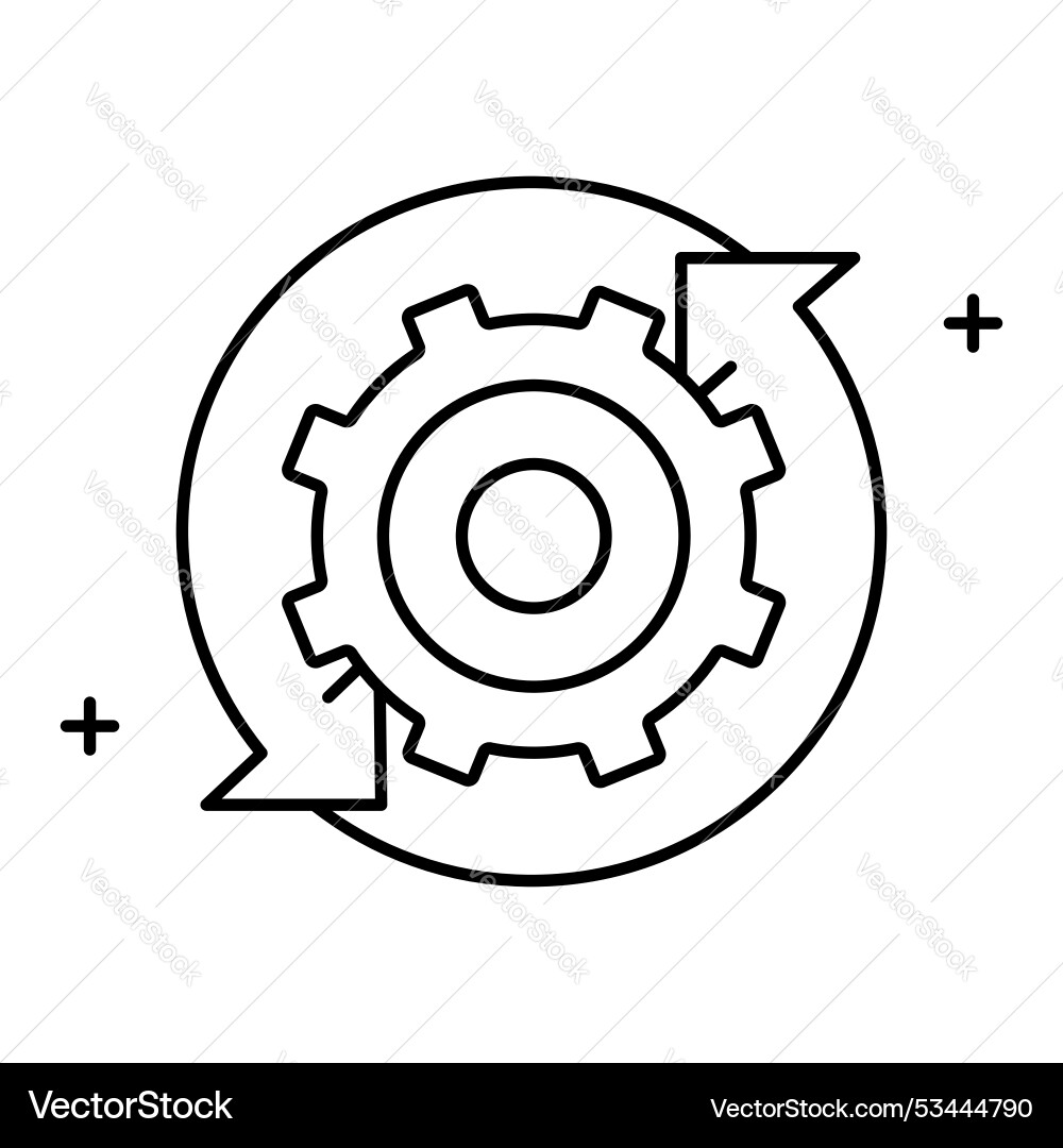 Reverse engineering workflow icon design product vector image