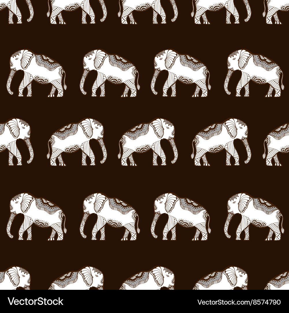 Seamless pattern with elephant Vector Image