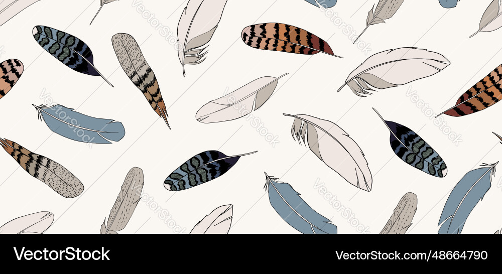 Seamless pattern with feathers Seamless pattern with feathers Vector Image
