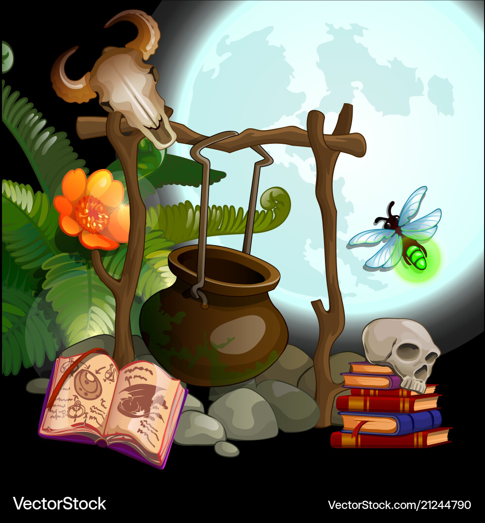 Set of attributes for performing magical rites Set of attributes for performing magical rites vector image