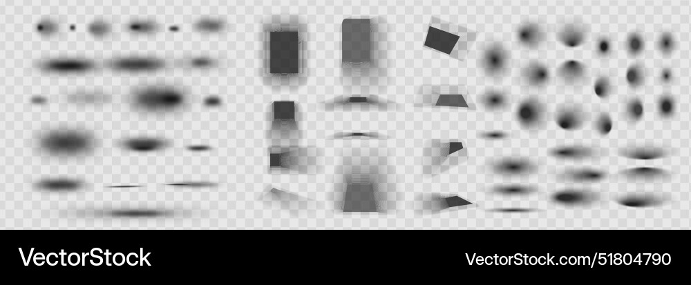 Shadows isolated set of round and square Shadows isolated set of round and square vector image