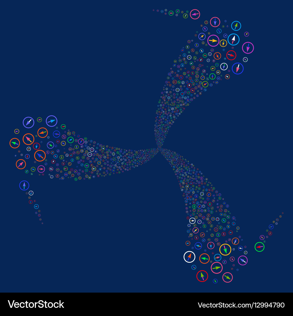 Sharp rounded arrow fireworks swirl rotation vector image