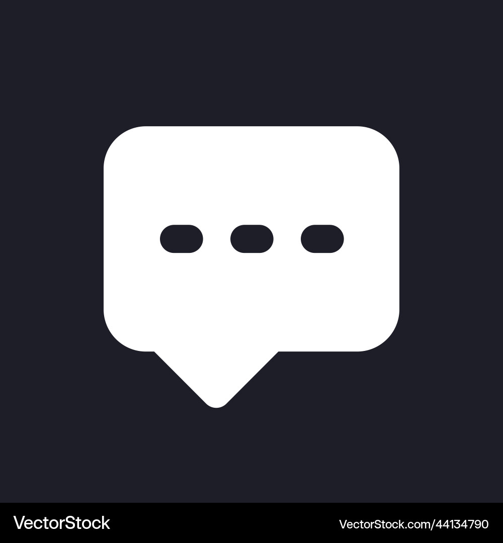 Typing message dark mode glyph ui icon Typing message dark mode glyph ui icon vector image