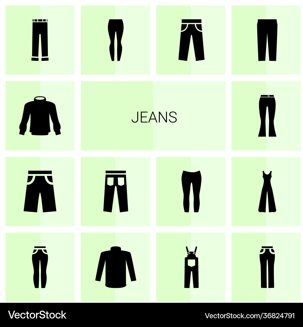14 jeans icons Vector Image