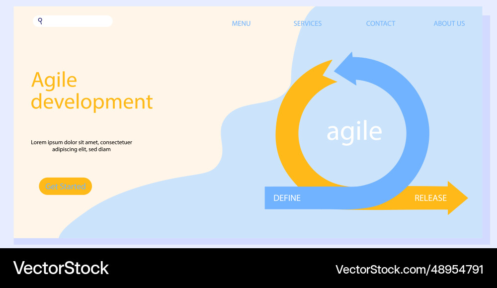 Agile development workflow method vector image